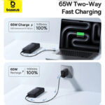 پاوربانک بیسوس مدل 65W NOMOS ظرفیت 20000 هزار میلی آمپر همراه با کابل USB-C