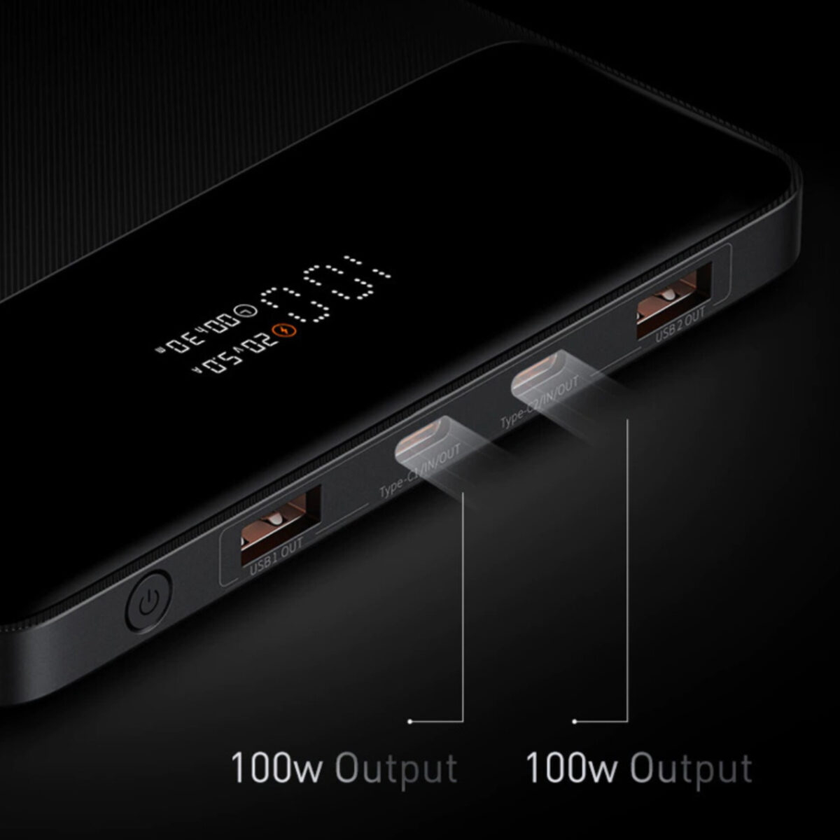 پاوربانک بیسوس مدل Blade HD Edition 100W  ظرفیت 20000 میلی آمپر ساعت