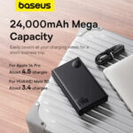 پاوربانک بیسوس مدل Adaman  140W ظرفیت 24000 میلی آمپر ساعت