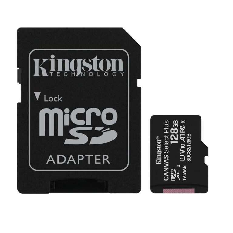 کارت حافظه microSDXC کینگستون مدل CANVAS کلاس 10 استاندارد UHS-I U1 سرعت 100MBps ظرفیت 128 گیگابایت به همراه آداپتور SD