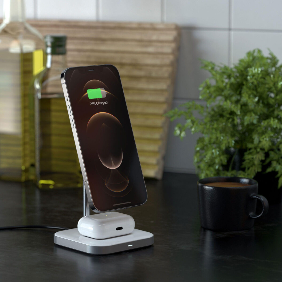 پایه نگهدارنده و شارژر بی سیم ساتچی مدل 2IN1 MAGNETIC