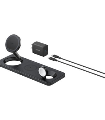 شارژر رومیزی انکر مدل MagGo Wireless Charging به همراه شارژر دیواری 40 وات انکر و کابل USB-C به طول 1.5 متر