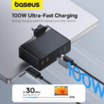 شارژر دیواری 100 وات بیسوس مدل GAN5 PRO 100W به همراه کابل USB-C