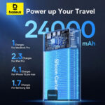 پاوربانک بیسوس مدل PPXJ2065 ظرفیت 24000 میلی آمپرساعت