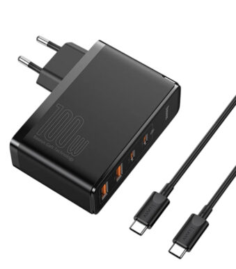 شارژر دیواری 100 وات 4 پورت بیسوس مدل GaN2 Pro به همراه کابل USB-C