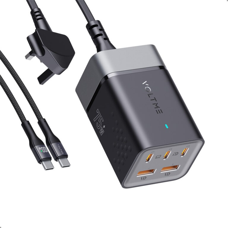 شارژر رومیزی 75 وات 5 پورت ولتمی مدل Vito Go EzTravel به همراه کابل USB-C به USB-C